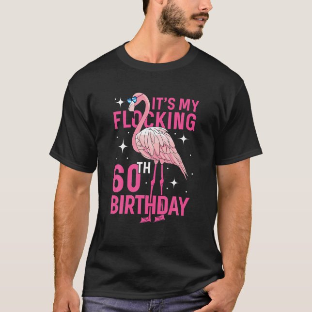 Flamingo, 60:e Födelsedagsfesten T Shirt (Framsida)