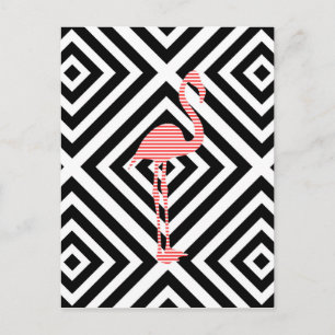 Flamingo - abstraktens geometriska mönster - rosa. vykort