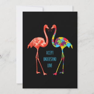 Flamingo Acceptera Kärlek Autism Flamingo Julkort