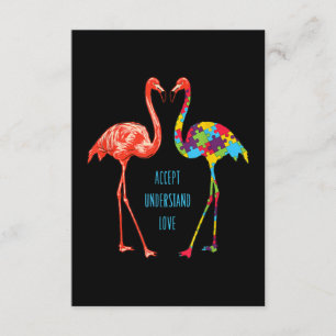 Flamingo Acceptera Kärlek Autism Flamingo Tilläggskort