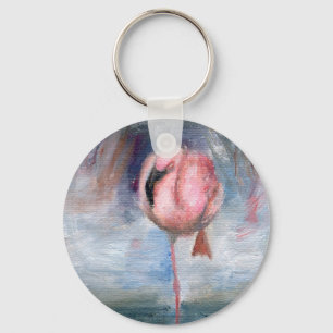 Flamingo ACEO Keychain Nyckelring