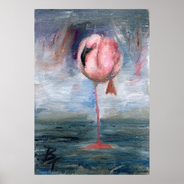 Flamingo ACEO-utskrift Poster (Framsidan)