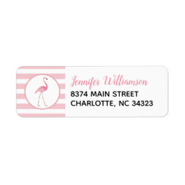 Flamingo-Adressetiketter Returadress Etikett