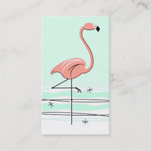 Flamingo affärskort grönt visitkort