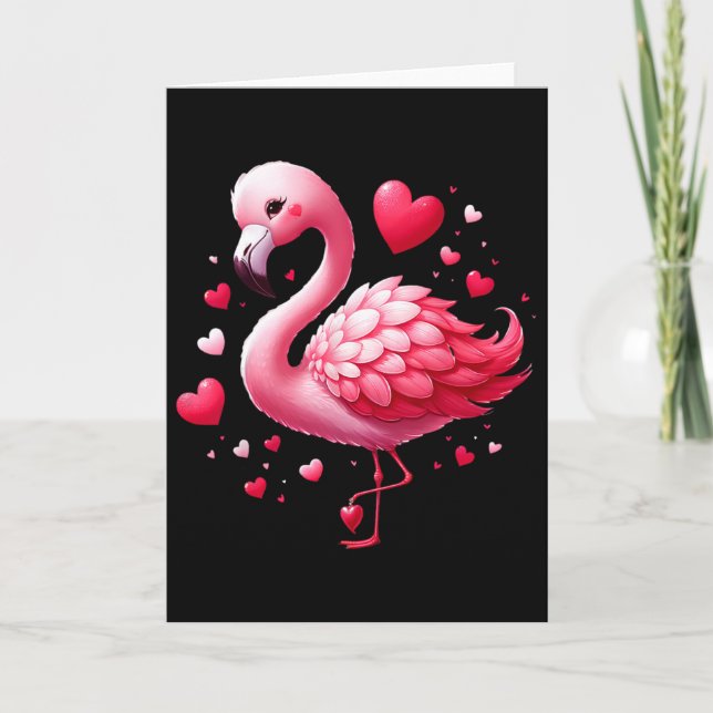 Flamingo Alla hjärtans dag Fågel  Kort (Framsida)
