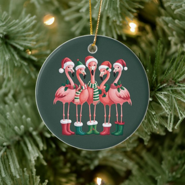 Flamingo Älskare Gift jul God jul Julgransprydnad Keramik (Träd)