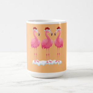 Flamingo Älskare Julafton Lighting Santa Rosa Flam Kaffemugg