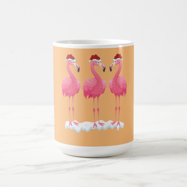 Flamingo Älskare Julafton Lighting Santa Rosa Flam Kaffemugg (Center)