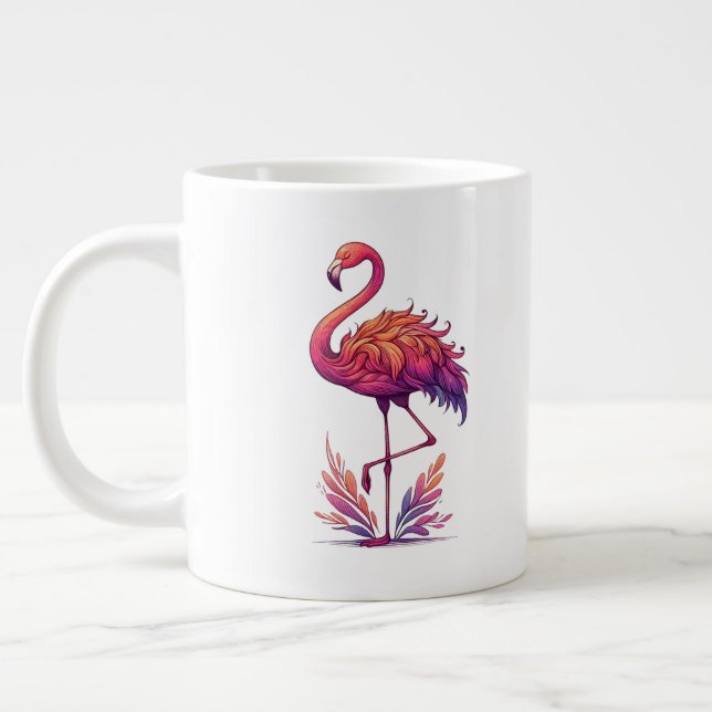 Flamingo älskare jumbo mugg (Vänster)