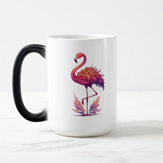Flamingo älskare Large Morphing Magisk Mugg (Vänster)
