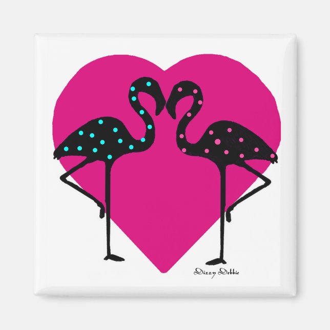 Flamingo älskare magnet (Framsidan)