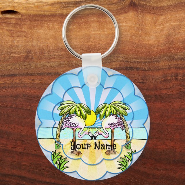 Flamingo älskare nyckelring (Framsida)