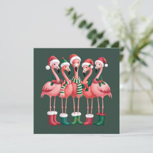 Flamingo Älskare Present Jul God Jul Julkort