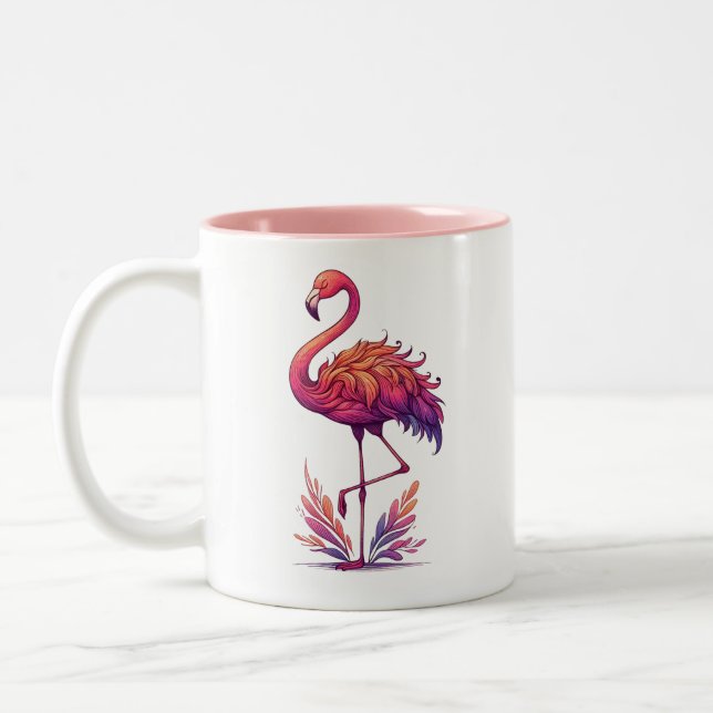 Flamingo älskare Två-Tonad mugg (Vänster)