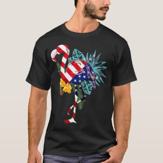 Flamingo American Flagga Flamerica Patriotic 4:e a T Shirt