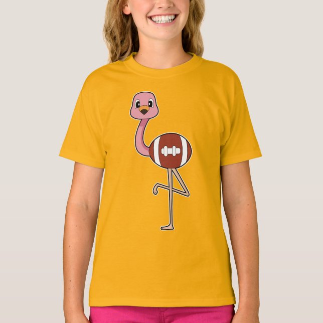 Flamingo American Football Sports T Shirt (Framsida)