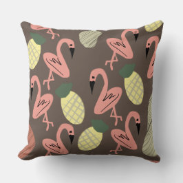 Flamingo Ananas Handritade Klotter Kudde