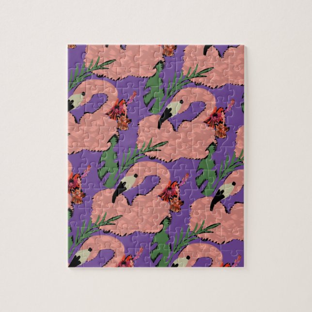 Flamingo Ananas Handritade Klotter Pussel (Vertikal)