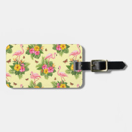 Flamingo and Butterflies 2 Bagagebricka