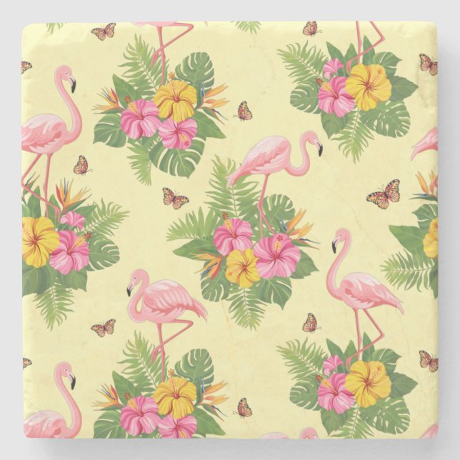 Flamingo and Butterflies 2 Stenunderlägg (Framsidan)