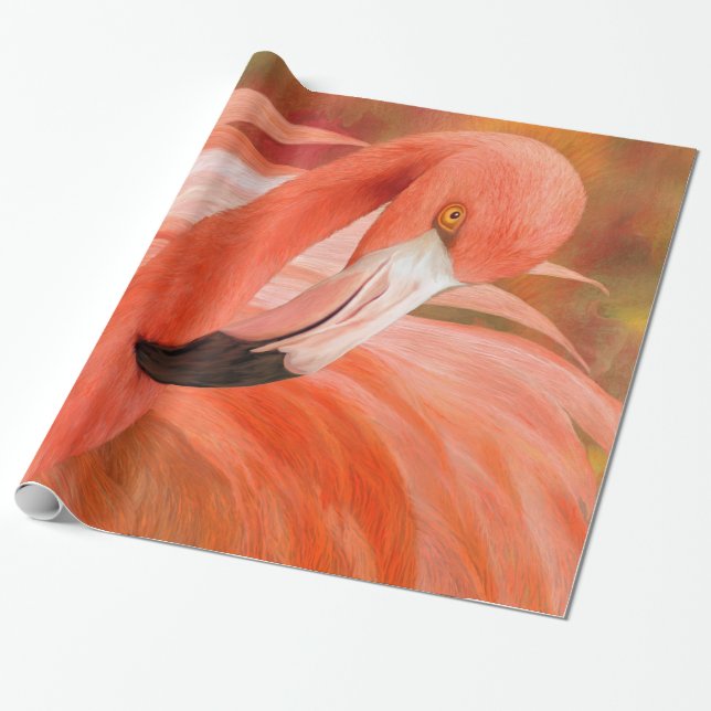 Flamingo - anden av balanserar konst Giftwrap Presentpapper (Utrullad)