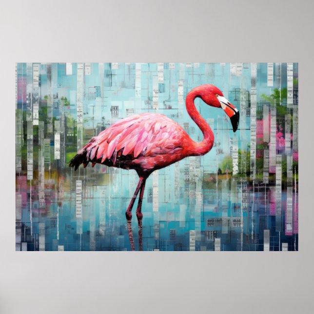 Flamingo Animal Bird Art Decor Paint Poster (Framsidan)