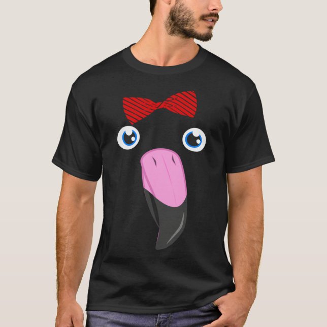 Flamingo Animal Bow Tie Child Halloween Costume T Shirt (Framsida)