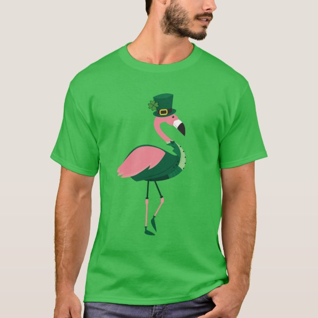 Flamingo Animal St Patrick's Day T Shirt (Framsida)