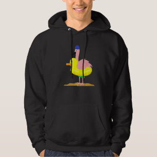 Flamingo Anka Flytande Däck-djur Hoodie