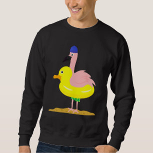 Flamingo Anka Flytande Däck-djur Lång Ärmad Tröja