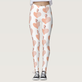 Flamingo Anpassningsbar Leggings, Rosa Flamingos H Leggings