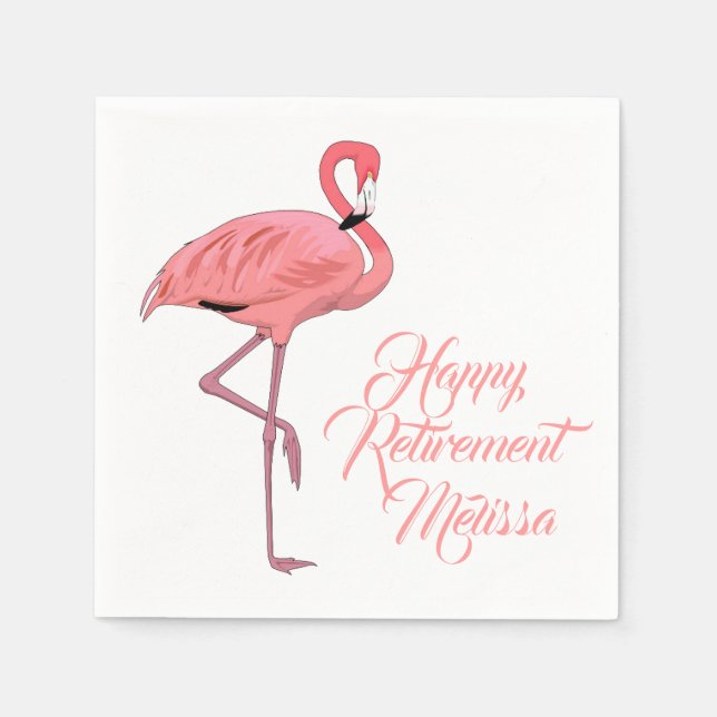 Flamingo Anpassningsbar Pension Party Pappersservett (Framsidan)