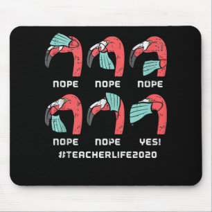 Flamingo Ansikte Mask Teacher Life Social Avstånd Musmatta
