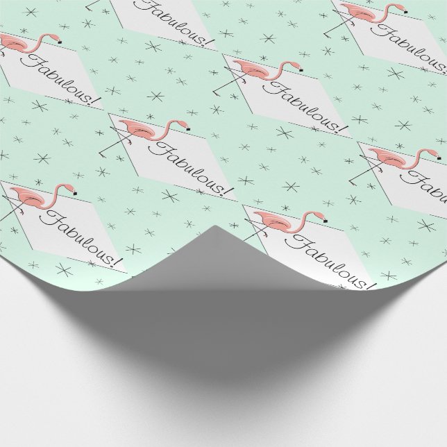 Flamingo Aqua diamant Fabulous! inslagspapper Presentpapper (Hörn)