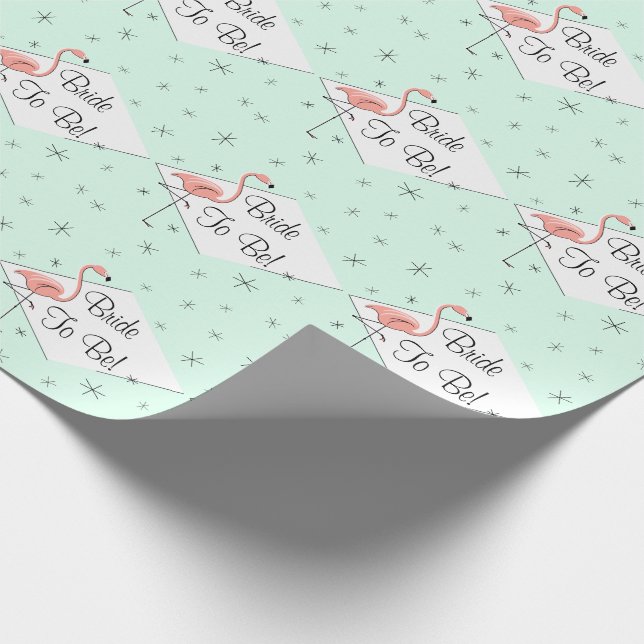 Flamingo Aqua Diamond Bride to Be! Packar papper! Presentpapper (Hörn)