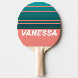 Flamingo Aqua Horizon-randig med namn Pingisracket