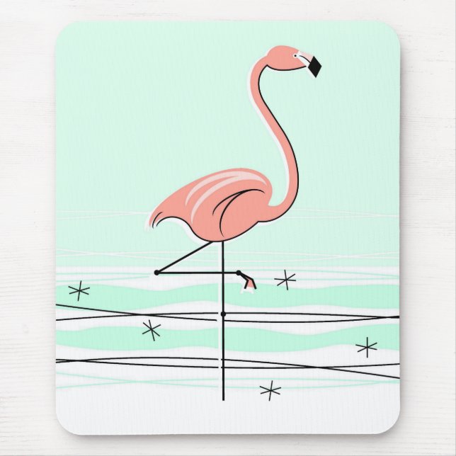 Flamingo Aqua mousepad Musmatta (Framsidan)