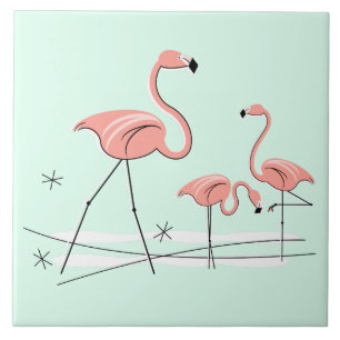 Flamingo Aqua Ocean Trio 2-panel Kakelplatta