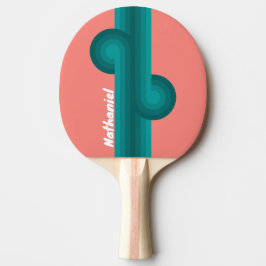 Flamingo Aqua Stripe Loop med namn Pingisracket