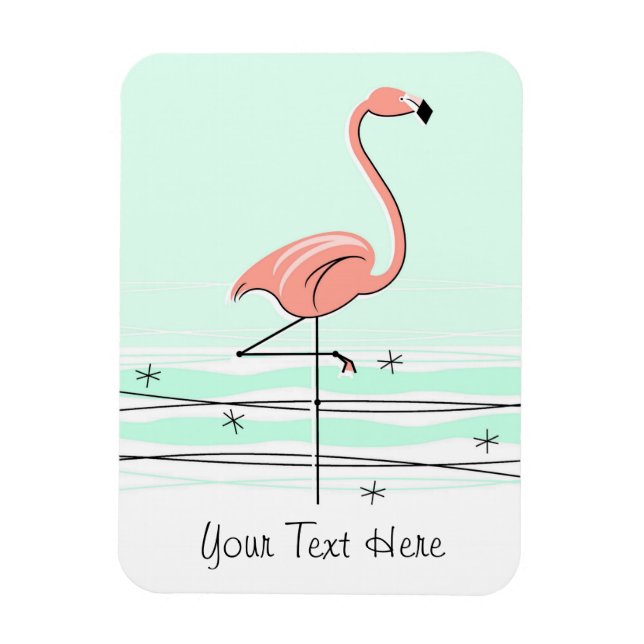 Flamingo Aqua Text Magnet Flexibelt (Vertikal)
