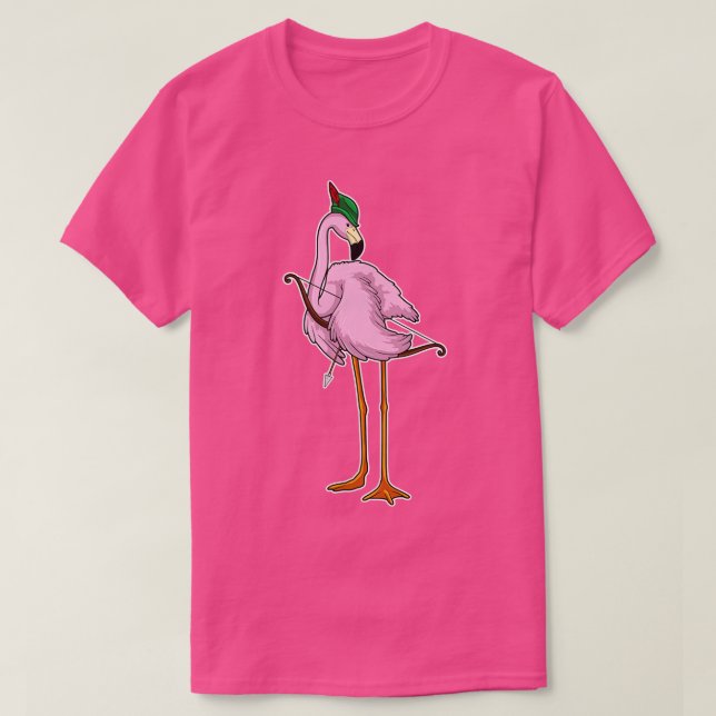 Flamingo Archer Arrow Bow T Shirt (Design framsida)