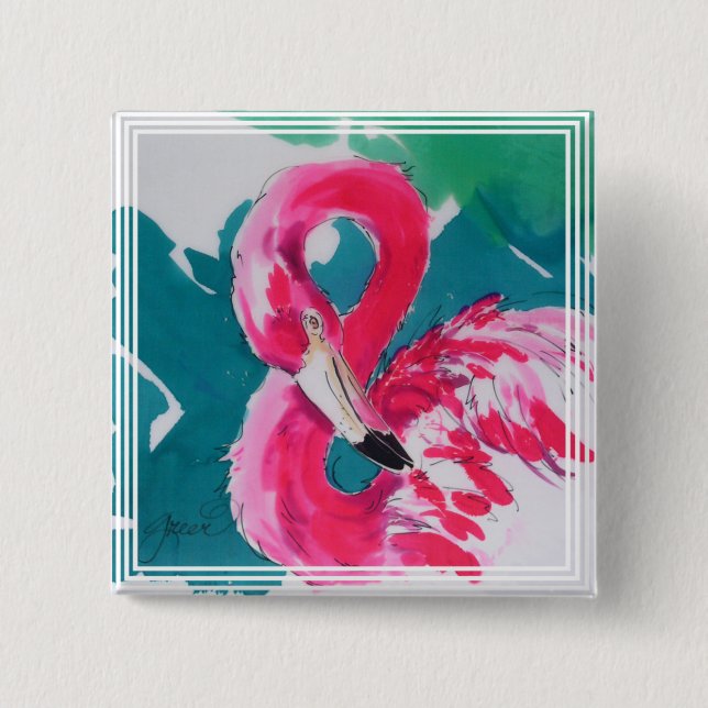 Flamingo Art knappnål Knapp (Framsida)