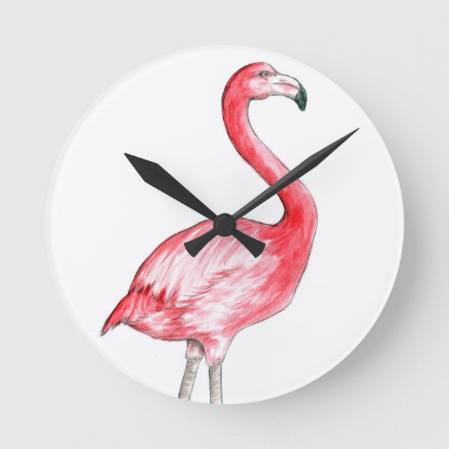 Flamingo Art Rund Klocka (Framsida)