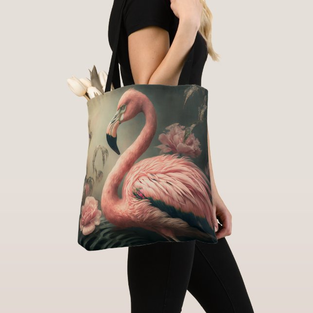 FLAMINGO ART TOTE PURS TYGKASSE (Närbild)