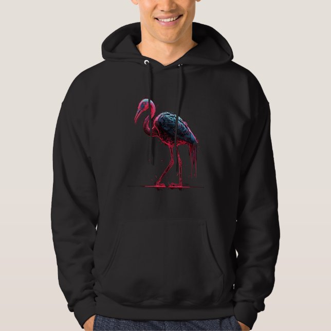 Flamingo artwork  animal  animal flamingo 4 hoodie (Framsida)