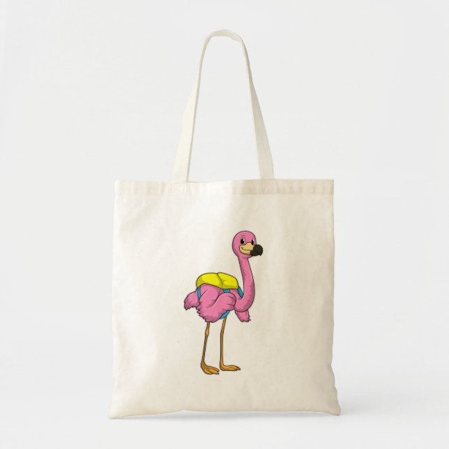 Flamingo as Pupils with School bag Tygkasse (Framsidan)