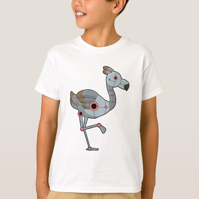 Flamingo as Robot T Shirt (Framsida)
