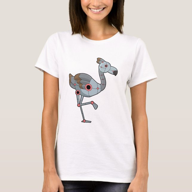 Flamingo as Robot T Shirt (Framsida)