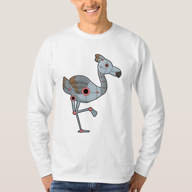 Flamingo as Robot T Shirt (Framsida)