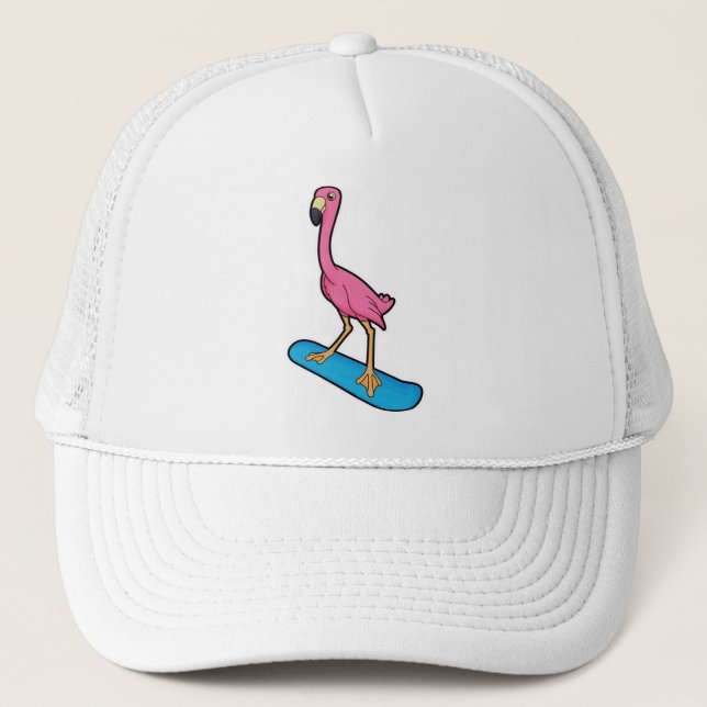 Flamingo as Snowboarder med Snowbaord Keps (Framsida)